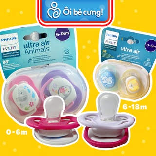 [BẢN MỚI NHẤT 2021] Ti giả chỉnh nha đầu dẹt Philips Avent Ultra Air [Cam kết chính hãng] ÔI BÉ CƯNG PK.45