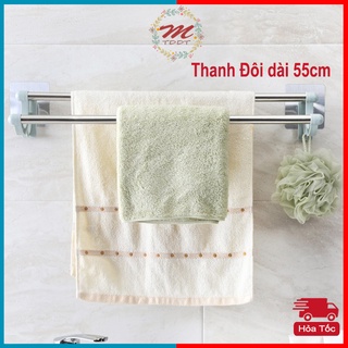 Thanh Treo Khăn Dán Tường Nhà Tắm Bằng Inox Dài 55CM Chắc Chắn Không Cần Khoan Mã 129 - MTDDT