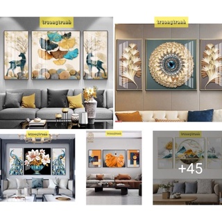 [Hàng Hiệu] Tranh hiện đại hoa lá, hươu, thuyền, tài lộc phong thủy, tranh treo tường canvas đẹp hơn tranh tráng gương