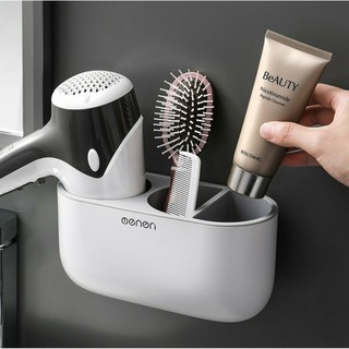 Giá Treo Máy Sấy Tóc Dán Tường Nhựa Cao Cấp Kèm Cốc Để Đồ Tiện Lợi