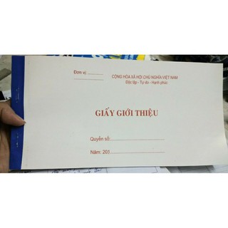 Giấy giới thiệu 2 liên có rãnh xé
