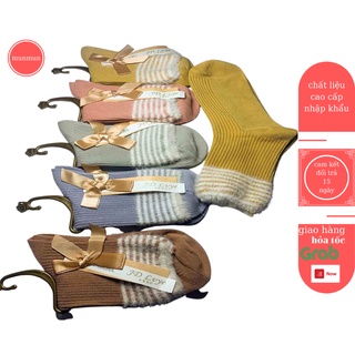 tất vớ cổ cao viền trắng cá tính munmun