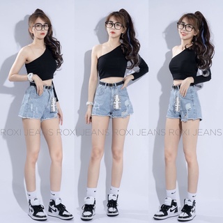 Quần Short Jean Tua Lai Cao Cấp ULZZANG Rách Ít HÌNH THẬT