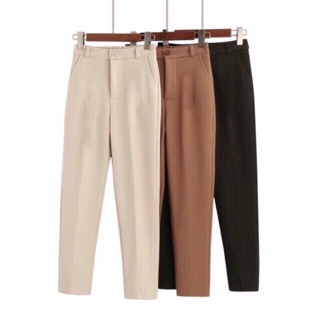 Quần baggy nữ, quần tây nữ chun lưng cúc khóa chất vải dày dặn( học sinh)