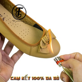 Giày búp bê nữ đế bệt da bò