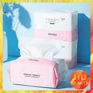 Cuộn Khăn Giấy Khô Dùng 1 Lần - Khăn Khô Tẩy Trang Cotton Siêu Mềm, Dai Kèm Túi Rút Trái Đào Tiện Lợi HUBEAUTY