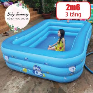 Bể bơi phao 3 tầng đáy 2 lớp - 255x160x60cm