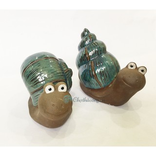 Ốc sên gốm tráng men - Tượng gốm xinh xắn trang trí, decor sân vườn