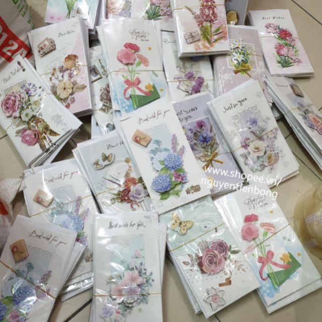 Sỉ 10 thiệp chúc mừng 3D mix full mẫu