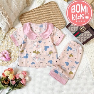 [ 13kg - 31kg ] Đồ Bộ Bé Gái Mặc Nhà Ngố Lửng Pijama Lụa Mango Cao Cấp Cho Bé