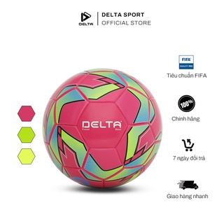 Bóng đá futsal DELTA Semi F4 size 4 da TPU tổng hợp, chơi trên sân cỏ nhân tạo hoặc trong nhà phù hợp từ 12 tuổi.