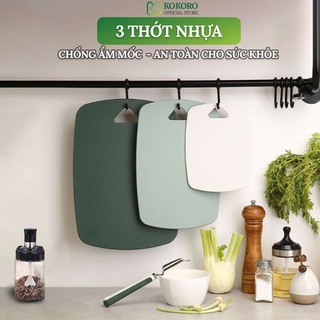 Thớt Kháng Khuẩn, Thớt Nhựa 3 Món Cao Cấp Chống Trơn Trượt, Chống Nấm Mốc, Chất Liệu An Toàn Cho Sức Khỏe
