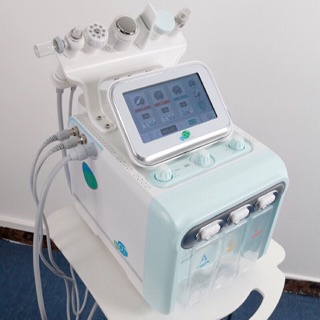 Máy chăm sóc da 6in1 H2O2 xanh bạc hà với đầu bio nâng cơ bản to loại 1