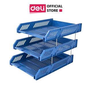 Giá tài liệu 3 ngăn Deli, Ghi xám - 1 chiếc - E9209