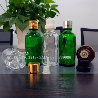 Combo 50 chai 50ml-Lọ đựng tinh dầu, tinh chất, mỹ phẩm bằng thuỷ tinh bền đẹp, chất lượng cao-Bán sỉ sl lớn từ 4500đ