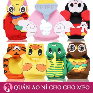 Áo nỉ hinh thú CỰC ĐẸP cho chó mèo - Có mũ, Đủ size