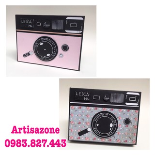 Love box máy ảnh - Scrapbook, album dán ảnh kiểu hộp (kích thước: 16cm x 12,3cm) - 14 trang