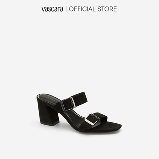 Vascara Guốc Mule Quai Ngang Phối Khóa Cài GNN 0138 Màu Đen