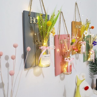 Bảng Gỗ Decor Treo Tường Trang Trí + Lọ Thủy Tinh MS33