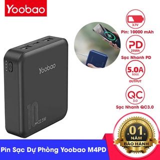 [CHÍNH HÃNG-BH 12 THÁNG] Pin sạc dự phòng Yoobao M4PD 10000mAh, sạc nhanh 20W, QC3.0 - Hàng chính hãng Yoobao