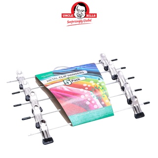 Móc kẹp treo quần áo kim loại chất liệu thép không gỉ Uncle Bills BL0375 thiết kế chắc chắn, đầu kẹp bọc silicon