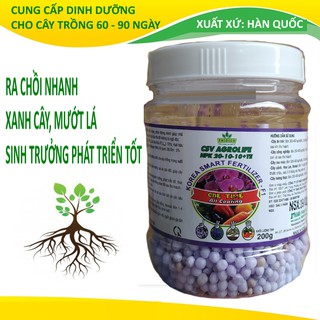 Phân Tan Chậm Hàn Quốc (200g), Phân Bón Thông Minh NPK 20-10-10+TE cho hoa lan, hoa hồng và cây kiểng
