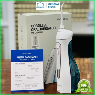 Tăm nước Lock&amp;Lock không dây Irrigator ENR156BLU 4 chế độ, dễ sử dụng, làm sạch kẽ răng,hàng chính hãng bảo hành 1 năm