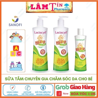 LACTACYD MILKY Sữa Tắm Gội Hằng Ngày Dành Cho Trẻ Giúp Bảo Vệ Dưỡng Ẩm Da Cho Bé Hàng Chính Hãng Chai 250ml, 500ml