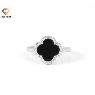 Nhẫn nữ trang sức bạc Ý 925 Huệ Ngân - cỏ bốn lá may mắn RR1549