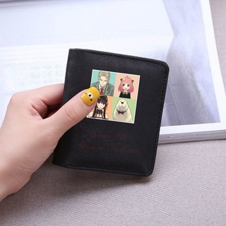 Ví ngắn đen cầm tay in hình SPY X FAMILY GIA ĐÌNH ĐIỆP VIÊN anime chibi đựng vật dụng nhỏ xinh xắn tiện lợi