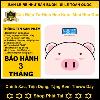 [ Hàng Hot ] Cân Điện Tử, Cân Sức Khỏe Hình Heo Con Kute, Mua Cân Tặng Kèm Thước Dây, Cực Kỳ Chính Xác