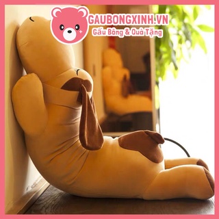Gấu Bông Chó Mũi Tim siêu to khổng lồ 70cm-1m5, thú nhồi bông, gối ôm chó nâu siêu mềm mịn phù hợp cho bé