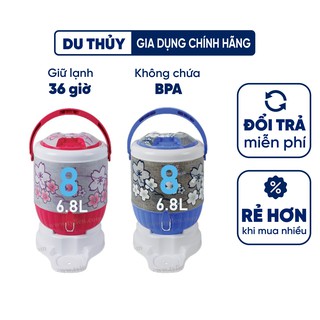 Bình đá giữ nhiệt có vòi Lucky số 8, giữ lạnh 36 giờ, dung tích 6.8L, chống bám bẩn, không chứa BPA, nhựa PP chính phẩm