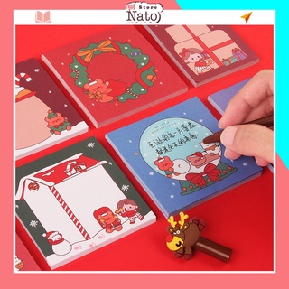 Tập 50 tờ giấy nhớ ghi chú note Noel cute dễ thương nhiều màu cho bé NATO GN06