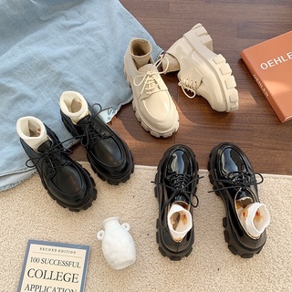 Giày oxford nữ giày ulzzang cá tính 3 màu đen bóng đen nhám trắng