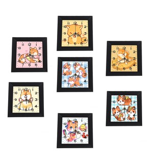 Đồng hồ treo tường chó shiba dạng khung ảnh 13x13 cm DHTI14 đồng hồ cute dễ thương