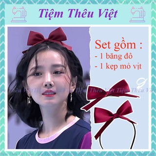 Combo Băng Đô Và Kẹp Tóc Tiệm Thêu Việt Chất Liệu Ruy Băng - BD022