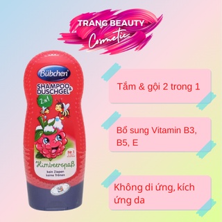Sữa Tắm Và Dầu Gội Trẻ Em Mâm Xôi Bübchen 230ml