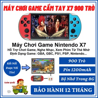 Máy chơi game cầm tay x7 màn hình 4.8 inchbộ nhớ trong 8G 900 TròChơi game, đọc sách, nghe nhạc, xem phimBH 12 Tháng