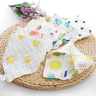Yếm tam giác giữ ấm cổ cho bé, set 2 yếm xô organic 6 lớp dày dặn mềm mịn