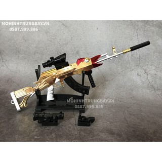 [ ẢNH THẬT CAO CẤP] MÔ HÌNH PUBG M762 SKIN CHICKEN TẶNG SCOPE VÀ KỆ 19CM‼️