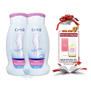 2 chai dung Dịch Vệ Sinh Phụ Nữ Cao Cấp Crevil Intim Waschlotion 300ml