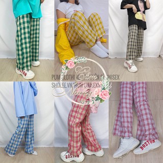 Quần Ống Rộng Quần Kẻ Caro Phong Cách Hàn Quốc CAMNHUNG