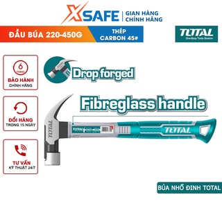 Búa nhổ đinh cầm tay TOTAL 220g-450g, thép carbon 45 chịu nhiệt, kiểu dáng mảnh, tay cầm chắc chắn - chính hãng