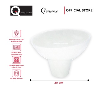 Tô Sứ Tròn Có Chân Đế Q'tessence Màu Trắng Đường Kính 20Cm
