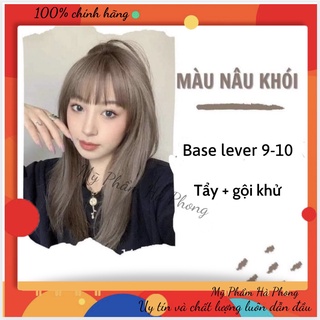 [ Combo Nâu Khói Sáng ] Combo Thuốc Nhuộm Tóc Màu Nâu Khói Sáng - Nâu Khói Trầm Tặng Oxy Trợ Nhuộm