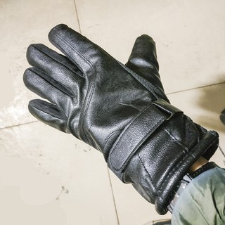 Găng Tay Da Sịn Lót Nỉ Và Len Siêu Ấm