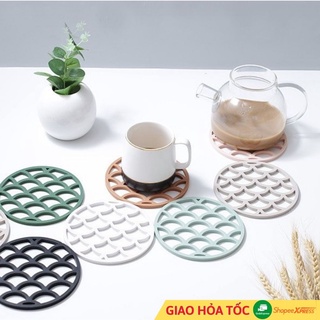 Tấm lót nồi/ lót ly silicon họa tiết đám mây chịu nhiệt, chống trượt