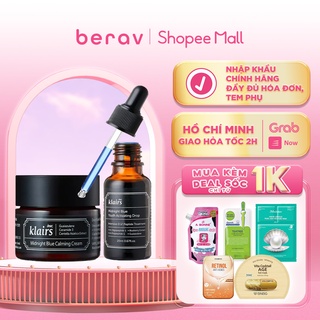 Combo Kem Dưỡng &amp; Serum Dear Klairs Midnight Blue Phục Hồi Da Tổn Thương, Nhạy Cảm ( SR 20ml , Kem 30ml )