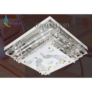 Đèn mâm LED vuông 3 chế độ màu điều khiển bằng remote phòng khách